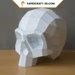 Papercraft de calavera humana en origami 3D