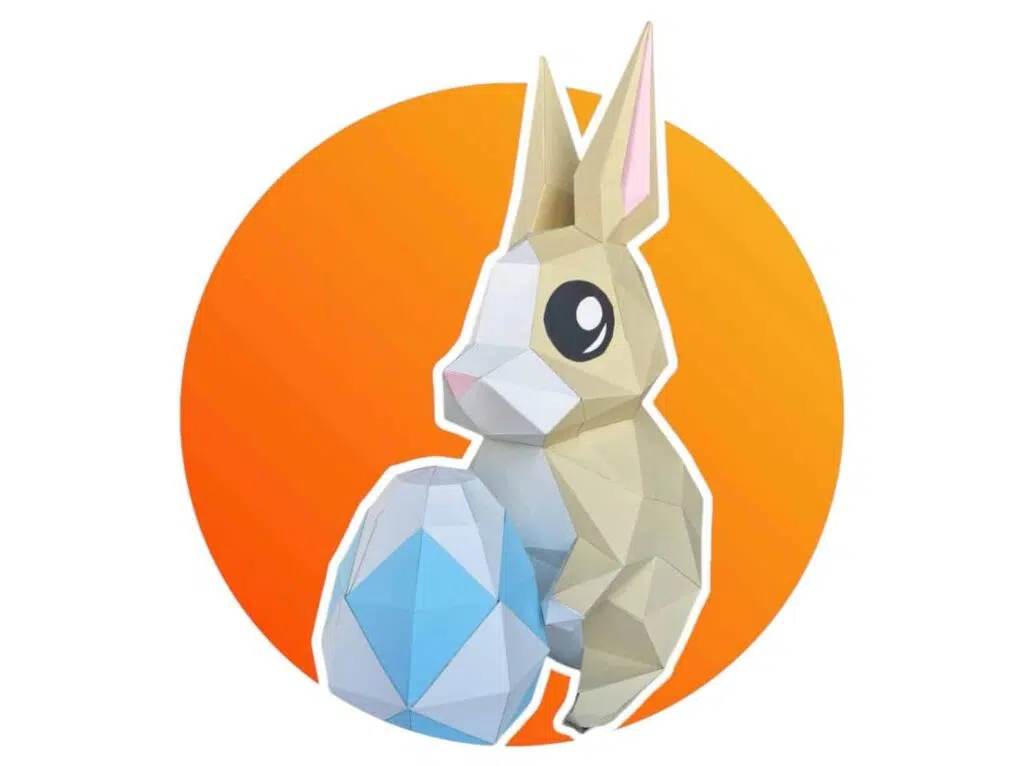 3D-Origami Papercraft Osterhase, Ansicht 2