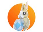 Papercraft of Easter bunny in 3D origami