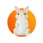 Papercraft de lapin beige en origami 3D