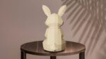 Papercraft rabbit in 3D origami