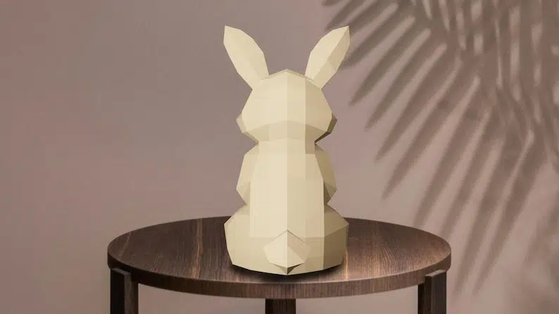 Papercraft de lapin en origami 3D