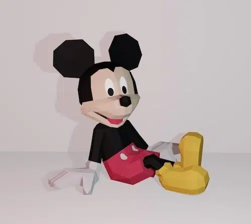 Papercraft of Mickey in 3D origami