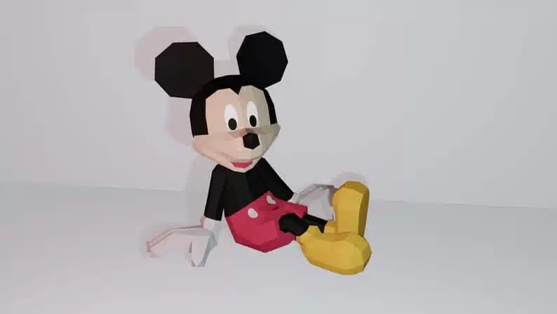 Papercraft de Mickey en origami 3D, weergave 4