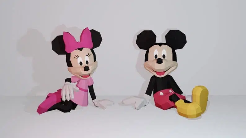 Papercraft de Mickey en origami 3D, weergave 6