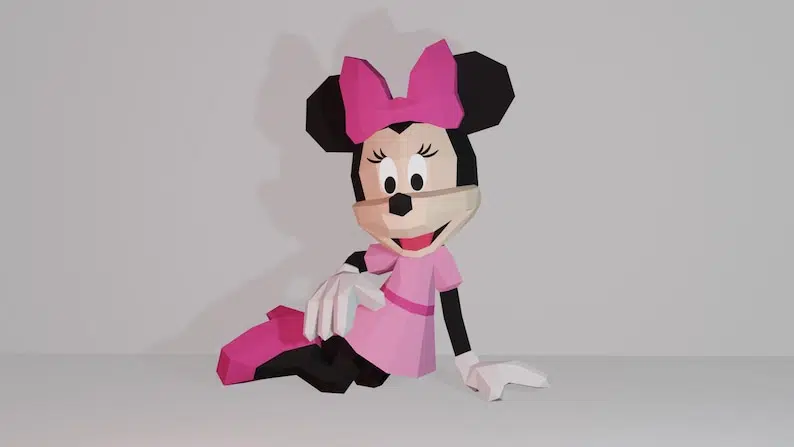 Papercraft de Minnie en origami 3D, weergave 2