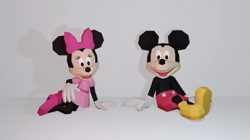 Papercraft de Minnie en origami 3D, weergave 5
