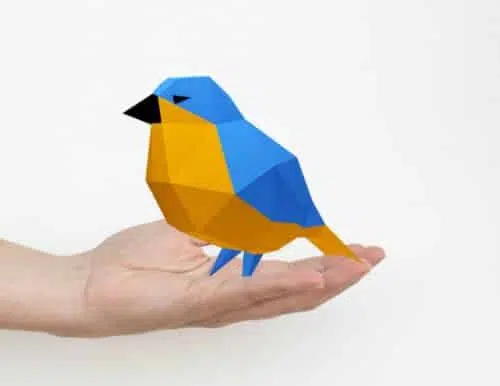Papercraft de moineau en origami 3D