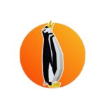 Papercraft eines stehenden Pinguins aus 3D-Origami