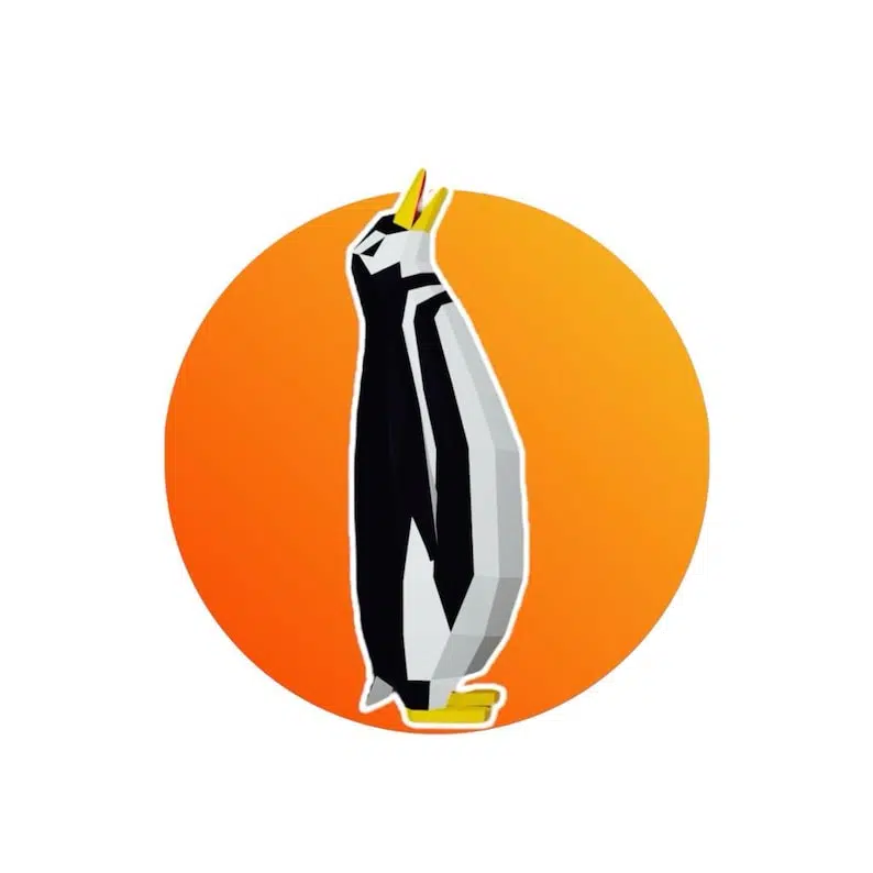 Papercraft de pinguim em pé em origami 3D – montado
