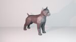 Papercraft pitbull in 3D origami