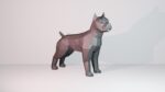 Papercraft pitbull in 3D origami