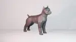 3D Origami Pitbull Papercraft