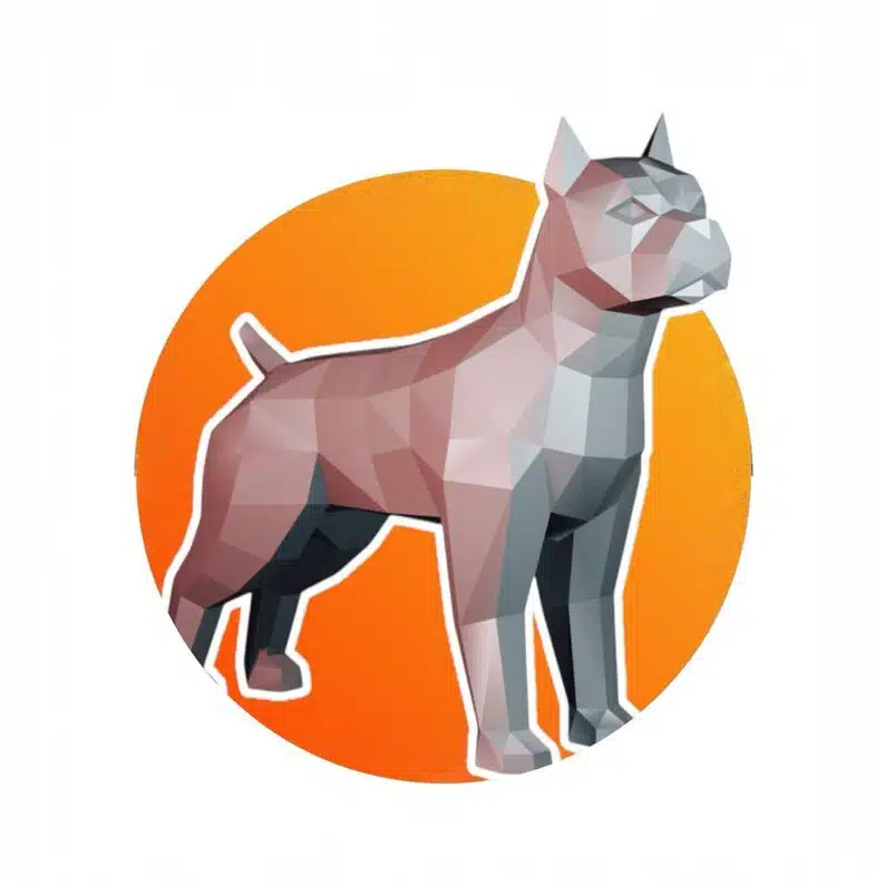 Papercraft-Pitbull als 3D-Origami