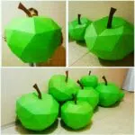 Papercraft of an apple in 3D origami