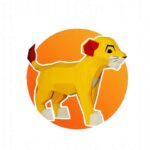 Papercraft do Simba em origami 3D