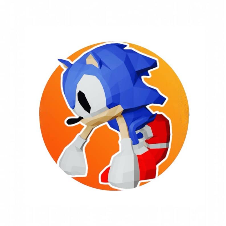 Papercraft of Sonic in 3D origami