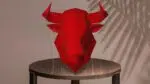 Papercraft de tête de taureau en origami 3D, weergave 2