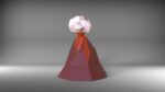 Papercraft vulcano in origami 3D