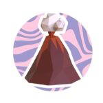 Papercraft vulcano in origami 3D