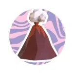 Papercraft de volcan en origami 3D, weergave 2