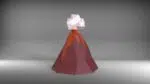 Papercraft de volcan en origami 3D, weergave 4