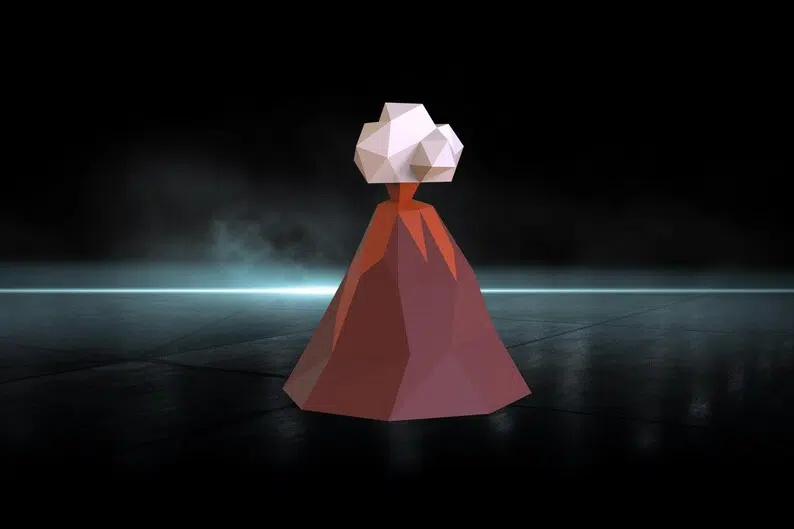 Papercraft de volcan en origami 3D, weergave 6