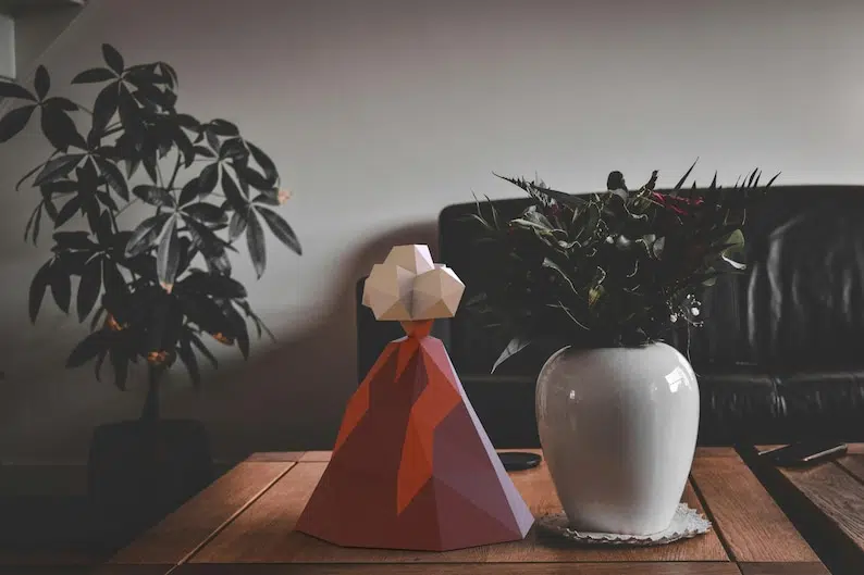 Papercraft de volcan en origami 3D