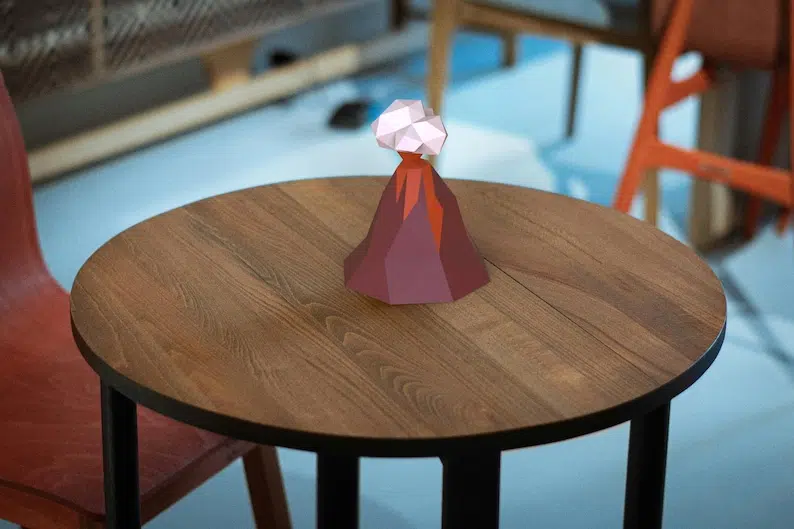 Papercraft de volcan en origami 3D, weergave 8