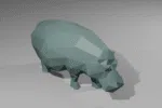 Papercraft Hippopotame gratuit, weergave 2