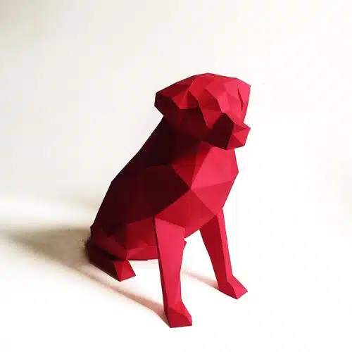 Papercraft of penguin head in 3D origami