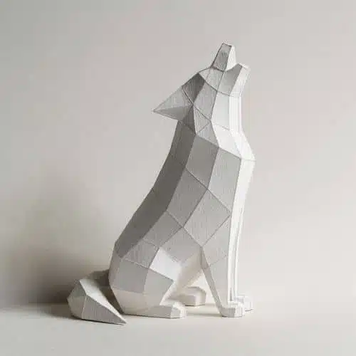 Heulender Wolf Papercraft Origami 3D