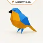 Papercraft of sparrow in 3D origami