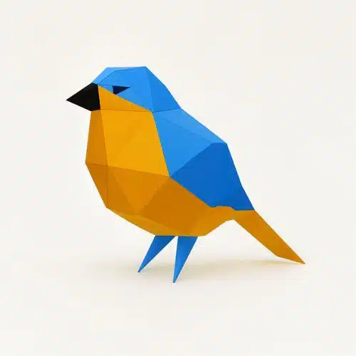 Papercraft of sparrow in 3D origami