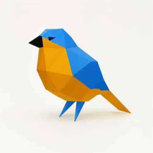 3D-Origami-Papercraft eines Spatzen