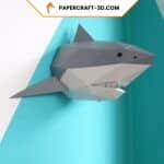 Papercraft shark in 3D origami