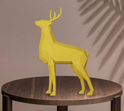 Papercraft standing deer in origami
