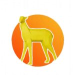 Papercraft standing deer in 3D origami