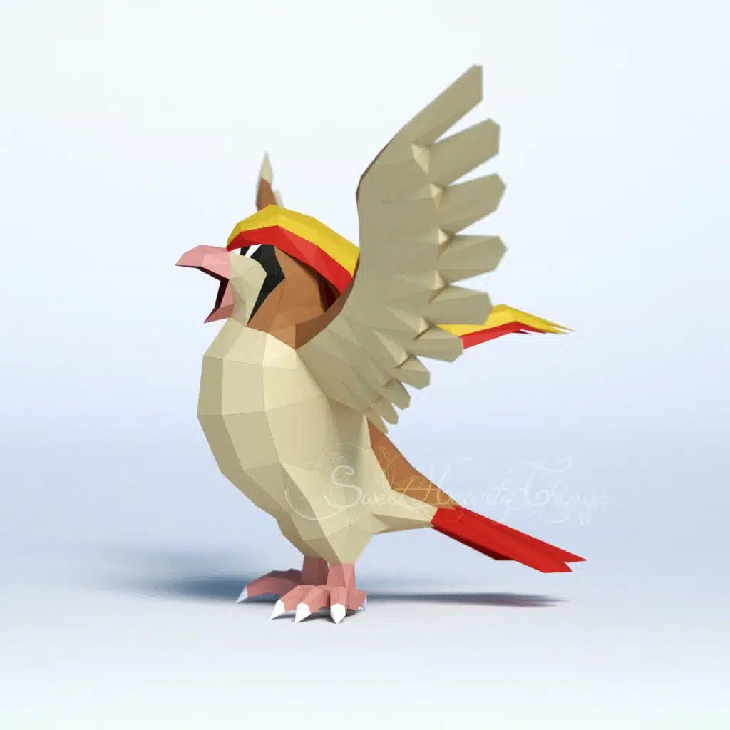 Pidgey Pokémon 3D Origami Papercraft, 3D model