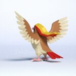 Papercraft de Roucoul Pokémon en origami 3D