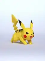 3D origami papercraft van rennende Pikachu, 3D-model