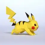Running Pikachu 3D Origami Papercraft, assembled