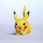 Running Pikachu 3D Origami Papercraft, detail