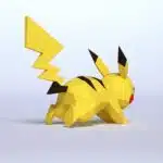 Running Pikachu 3D Origami Papercraft, 3D model