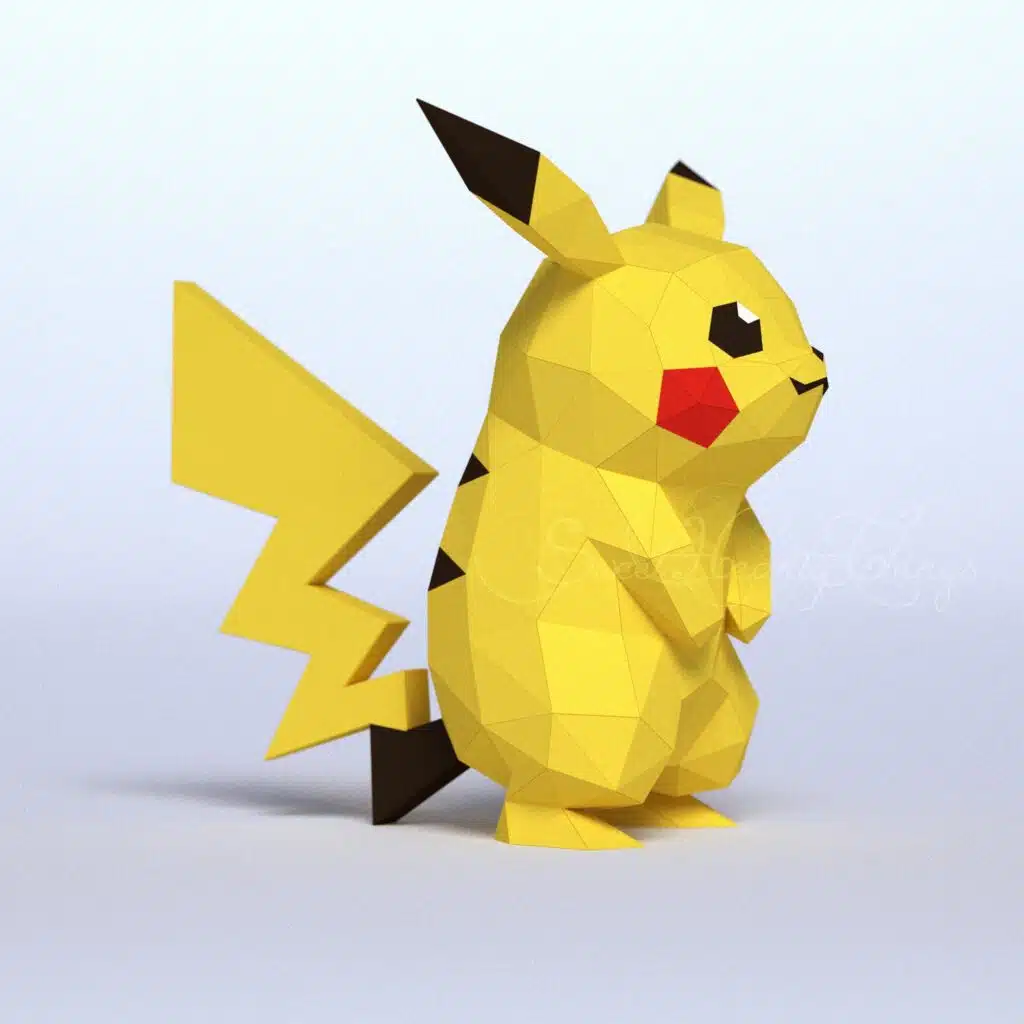 Pikachu origami papercraft, 3D model