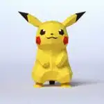 Pikachu origami papercraft, back view