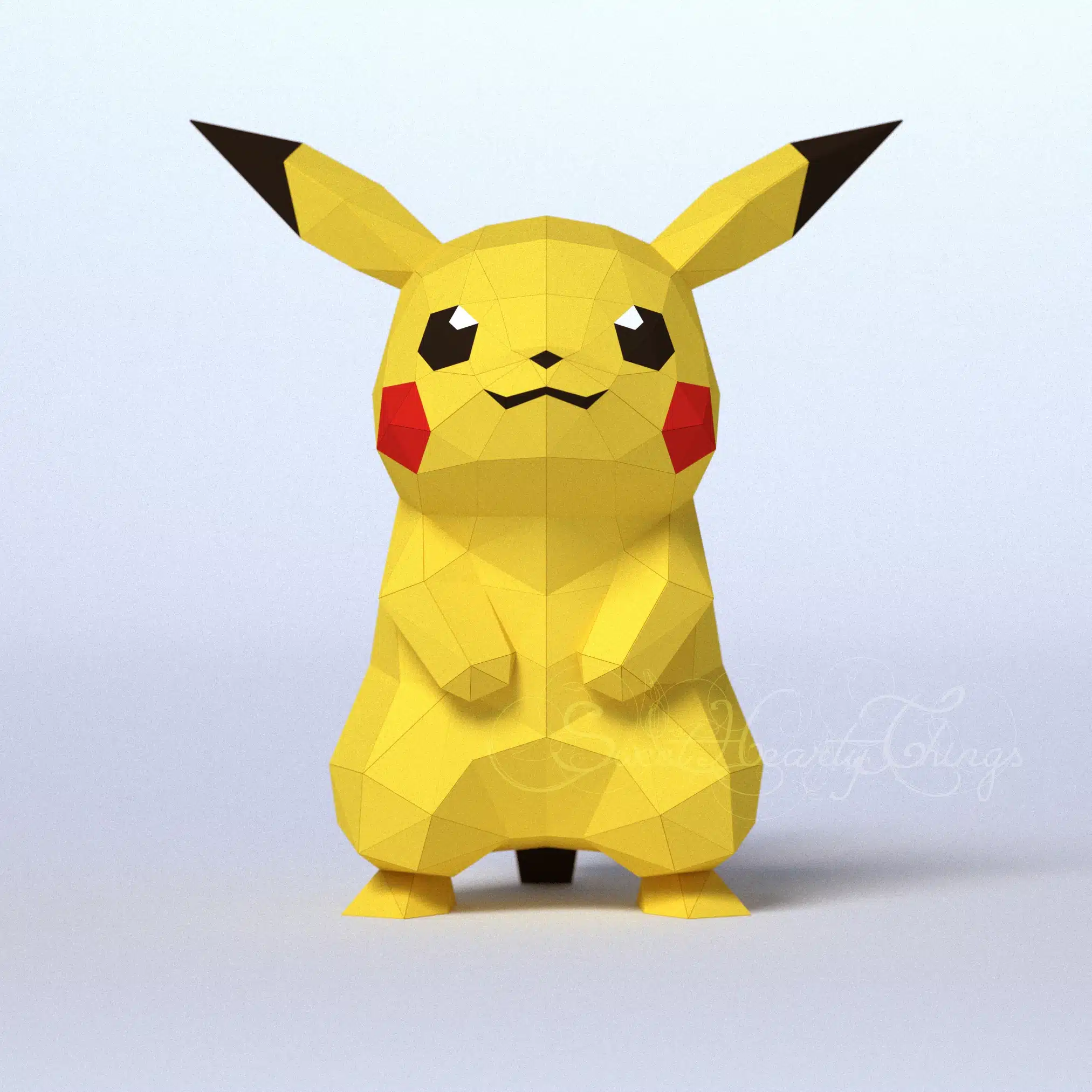 Pikachu origami papercraft, back view