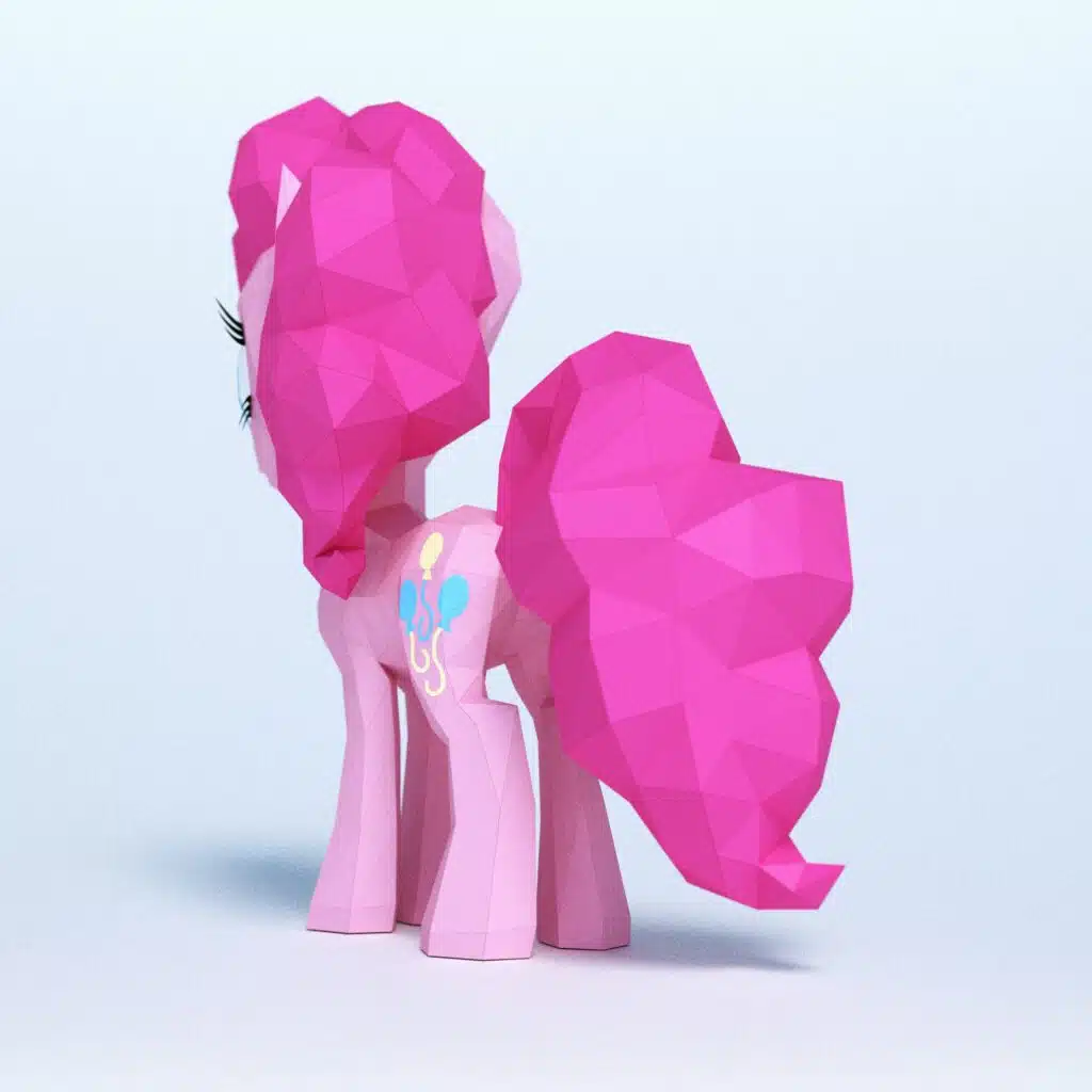 3D origami papercraft little pony, 3D model