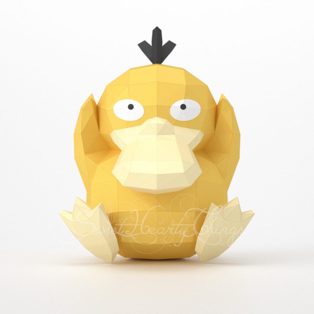 Papercraft di Psyduck Pokémon in origami 3D