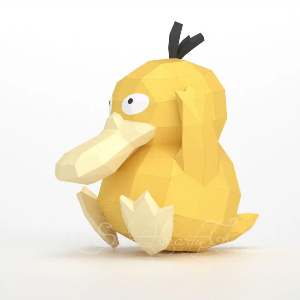 Psyduck Pokémon 3D Origami Papercraft